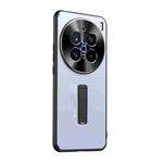 For vivo X200 Pro Frosted Metal Hybrid TPU Holder Phone Case(Blue)