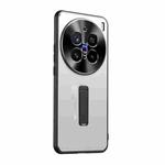 For vivo X200 Pro Frosted Metal Hybrid TPU Holder Phone Case(Silver)