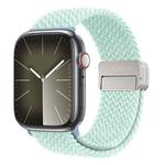 For Apple Watch SE 2023 44mm DUX DUCIS Mixture Pro Series Magnetic Buckle Nylon Braid Watch Band(Light Mint)