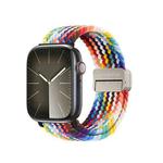 For Apple Watch SE 2023 40mm DUX DUCIS Mixture Pro Series Magnetic Buckle Nylon Braid Watch Band(Rainbow)