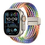 For Apple Watch Ultra 2 49mm DUX DUCIS Mixture Pro Series Magnetic Buckle Nylon Braid Watch Band(New Rainbow)