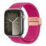 For Apple Watch Series 9 45mm DUX DUCIS Mixture Pro Series Magnetic Buckle Nylon Braid Watch Band(Raspberry Color)