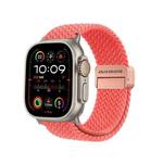For Apple Watch Ultra 49mm DUX DUCIS Mixture Pro Series Magnetic Buckle Nylon Braid Watch Band(Guava)