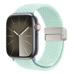 For Apple Watch SE 2022 44mm DUX DUCIS Mixture Pro Series Magnetic Buckle Nylon Braid Watch Band(Light Mint)