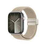 For Apple Watch Series 7 45mm DUX DUCIS Mixture Pro Series Magnetic Buckle Nylon Braid Watch Band(Beige)