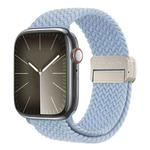 For Apple Watch SE 44mm DUX DUCIS Mixture Pro Series Magnetic Buckle Nylon Braid Watch Band(Light Blue)