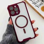 For iPhone 14 Pro Colorful Two-Color Lens Film MagSafe Magnetic Horn Acrylic+TPU Case(Red)
