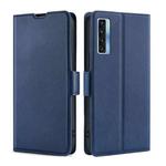 For TCL 20s / 20 5G / 20L / 20L+ Ultra-thin Voltage Side Buckle Horizontal Flip Leather Phone Case(Blue)