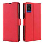 For TCL 501 4G Ultra-thin Voltage Side Buckle Horizontal Flip Leather Phone Case(Red)