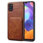 For Samsung Galaxy A31 Denior Imitation Crocodile Leather Back Phone Case with Holder(Brown)