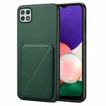 For Samsung Galaxy A22 5G Denior Imitation Calf Leather Back Phone Case with Holder(Green)