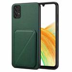 For Samsung Galaxy A33 Denior Imitation Calf Leather Back Phone Case with Holder(Green)