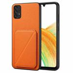 For Samsung Galaxy A33 Denior Imitation Calf Leather Back Phone Case with Holder(Orange)