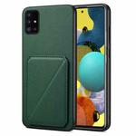 For Samsung Galaxy A51 5G Denior Imitation Calf Leather Back Phone Case with Holder(Green)