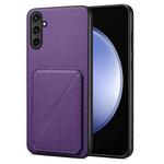 For Samsung Galaxy S23 FE 5G Denior Imitation Calf Leather Back Phone Case with Holder(Purple)