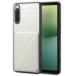 For Sony Xperia 10 V Denior Imitation Crocodile Leather Back Phone Case with Holder(White)