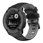 For Garmin Instinct 2X Two Color Silicone Watch Band(Black Grey)