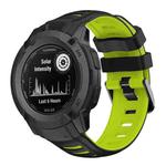 For Garmin Instinct 2X Two Color Silicone Watch Band(Black Lime)