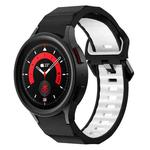 For Samsung Galaxy Watch 6 Wave Texture Two Color Silicone Watch Band(Black White)