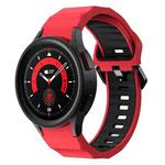 For Samsung Galaxy Watch 6 Wave Texture Two Color Silicone Watch Band(Red Black)