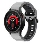 For Samsung Galaxy Watch 6 Wave Texture Two Color Silicone Watch Band(Grey Black)