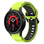 For Samsung Galaxy Watch 6 Wave Texture Two Color Silicone Watch Band(Green Black)