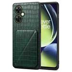 For OPPO K11x 5G / OnePlus Nord CE3 Lite Denior Imitation Crocodile Leather Back Phone Case with Holder(Green)