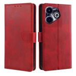 For Infinix Hot 40i Calf Texture Buckle Flip Leather Phone Case(Red)