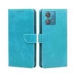 For Motorola Edge 40 Neo 5G Calf Texture Buckle Flip Leather Phone Case(Light Blue)