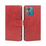 For Motorola Edge 40 Neo 5G Calf Texture Buckle Flip Leather Phone Case(Red)