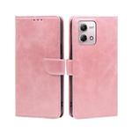 For Motorola Moto G Stylus 2023 4G Calf Texture Buckle Flip Leather Phone Case(Rose Gold)