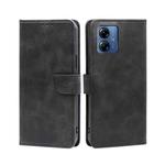 For Motorola Moto G14 4G Calf Texture Buckle Flip Leather Phone Case(Black)
