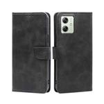 For Motorola Moto G54 5G EU Version Calf Texture Buckle Flip Leather Phone Case(Black)