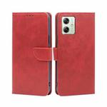 For Motorola Moto G54 5G EU Version Calf Texture Buckle Flip Leather Phone Case(Red)