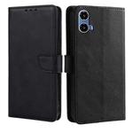 For Motorola Moto G34 5G Calf Texture Buckle Flip Leather Phone Case(Black)