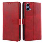 For Motorola Moto G34 5G Calf Texture Buckle Flip Leather Phone Case(Red)