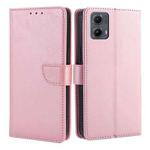 For Motorola Edge 5G 2024 Calf Texture Buckle Flip Leather Phone Case(Rose Gold)