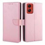 For Motorola Moto G Stylus 5G 2024 Calf Texture Buckle Flip Leather Phone Case(Rose Gold)