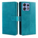 For Motorola Edge 50 Pro 5G Calf Texture Buckle Flip Leather Phone Case(Light Blue)