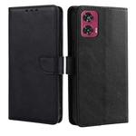 For Motorola Edge 50 Fusion 5G Calf Texture Buckle Flip Leather Phone Case(Black)