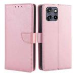 For Motorola Edge 50 Neo 5G Calf Texture Buckle Flip Leather Phone Case(Rose Gold)