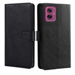 For Motorola Moto G55 5G Calf Texture Buckle Flip Leather Phone Case(Black)