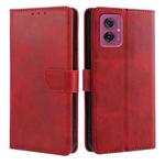 For Motorola Moto G55 5G Calf Texture Buckle Flip Leather Phone Case(Red)