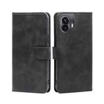 For Nothing Phone 2 Calf Texture Buckle Flip Leather Phone Case(Black)