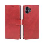 For Nothing Phone 2 Calf Texture Buckle Flip Leather Phone Case(Red)