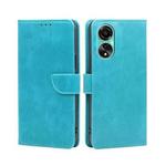 For OPPO A78 4G Calf Texture Buckle Flip Leather Phone Case(Light Blue)