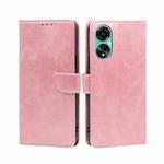 For OPPO A78 4G Calf Texture Buckle Flip Leather Phone Case(Rose Gold)