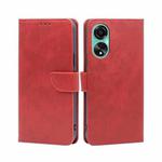 For OPPO A78 4G Calf Texture Buckle Flip Leather Phone Case(Red)
