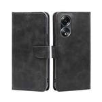 For OPPO A58 4G Calf Texture Buckle Flip Leather Phone Case(Black)
