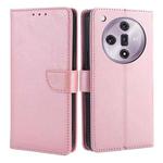 For OPPO Find X7 5G Calf Texture Buckle Flip Leather Phone Case(Rose Gold)